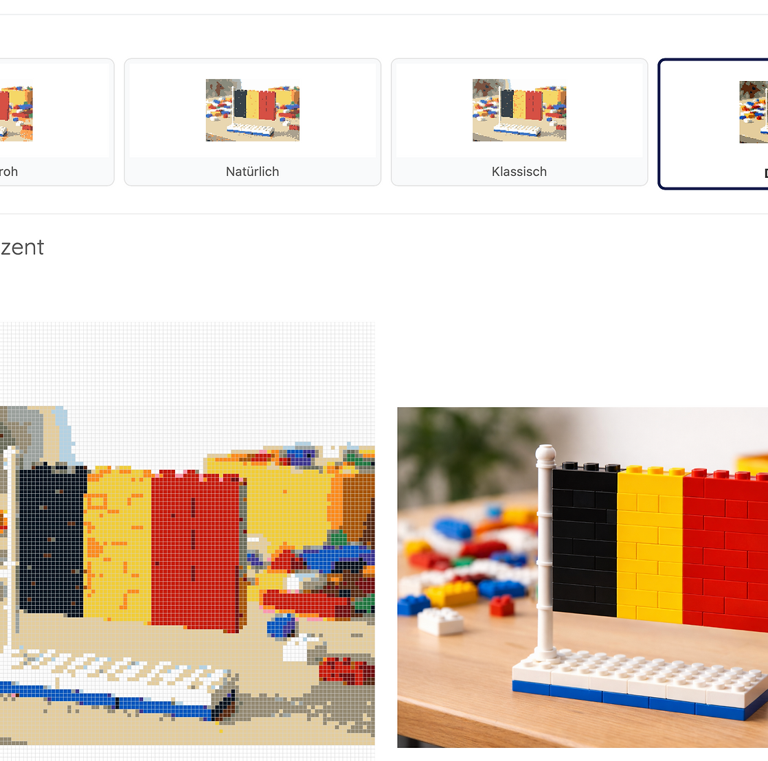 Individualisierungsmöglichkeiten im Penny Bricks Mosaik-Generator