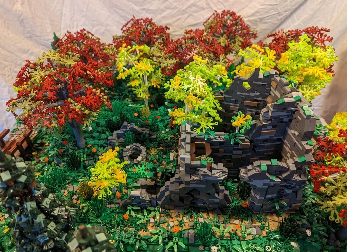 Klemmbaustein-Landschaftsszene mit Penny Bricks